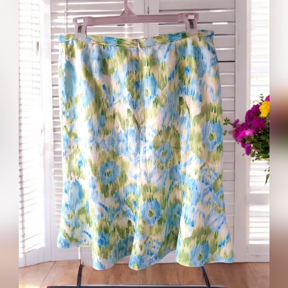 Talbots 100% Silk Vintage A-Line Lined Skirt - Picture 2 of 9